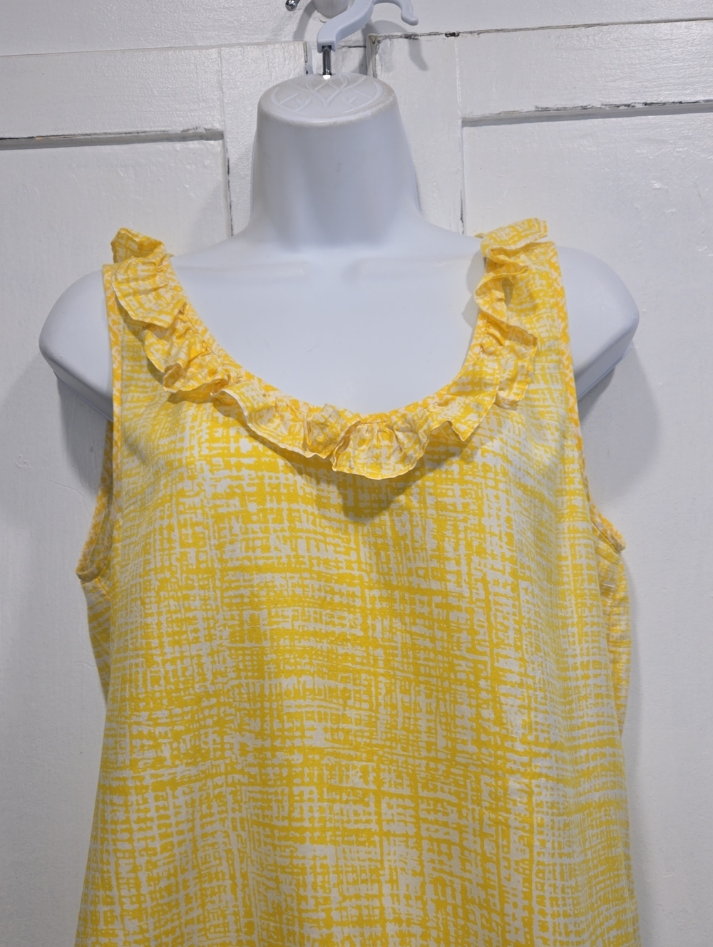 KATE SPADE YELLOW MADDIE RUFFLE TANK... #8018